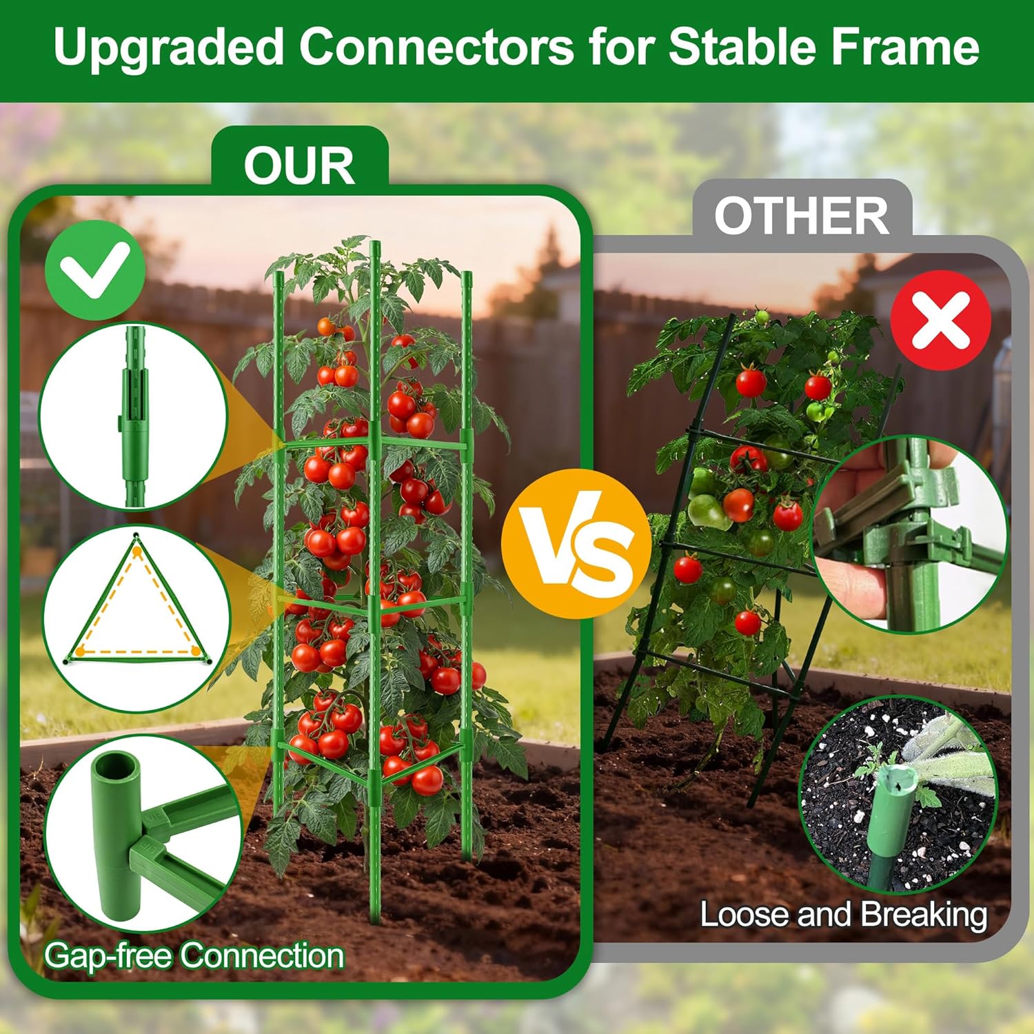 WAENLIR Plant Cages & Supports (51inch 6Pack)