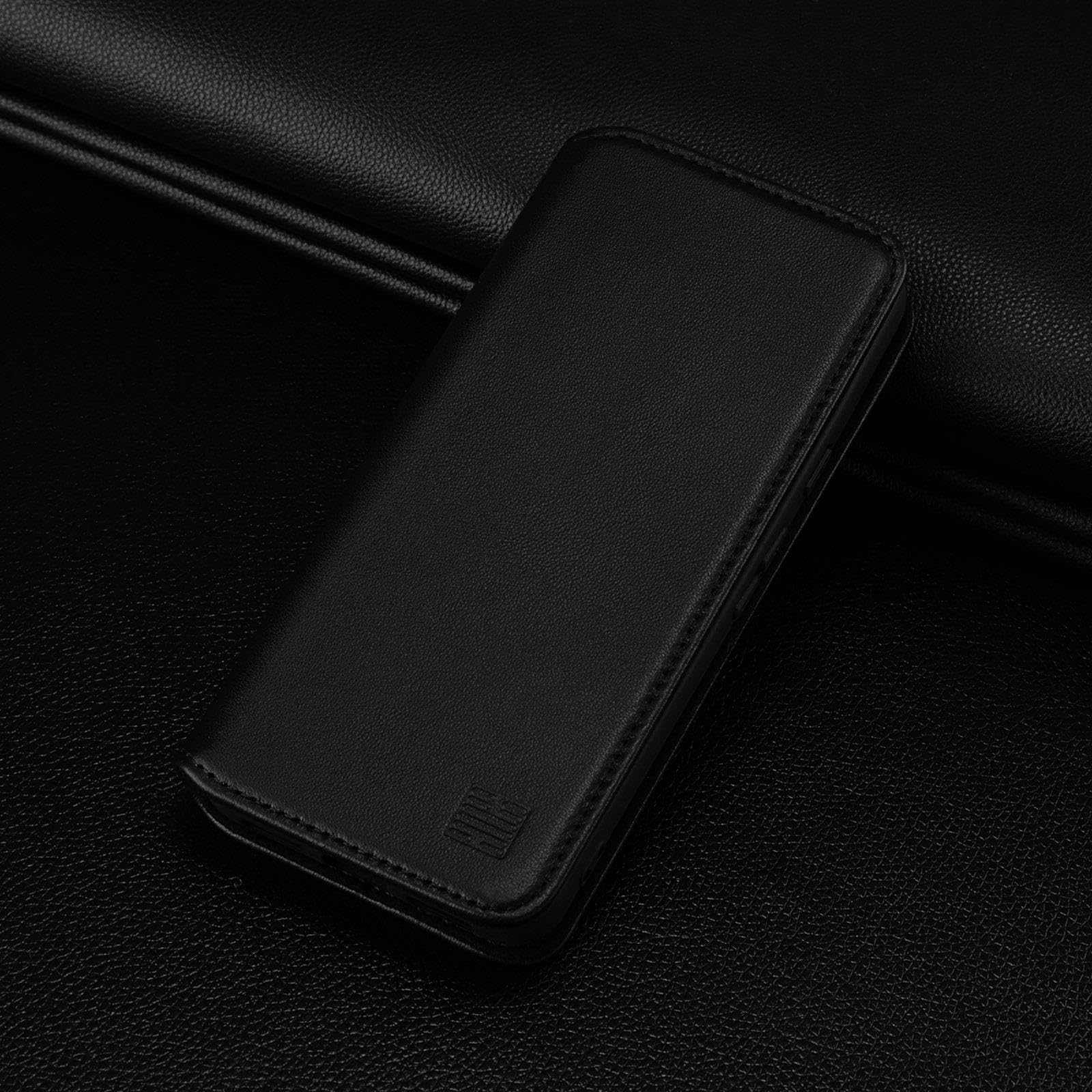 32nd Classic Series 2.0 - Real Leather Book Wallet Flip Case Cover For Google Pixel 7A, With RFID Blocking Card Slot, Magnetic Closure And Built In Stand - Aubergine