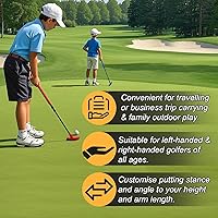 Vista 3 de Putter de golf ajustable, juego de mini golf - 2 palos de golf para niños con 6 pelotas de golf y 2 tazas con bandera, putter bidireccional