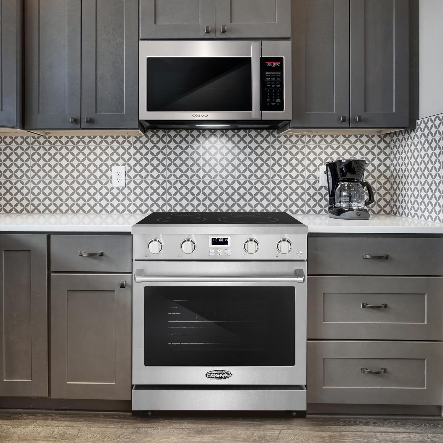 30 in. Haven Collection 4.8 cu. ft. Electric Range with 4 Burner Glass Cooktop and Convection Oven in Stainless Steel