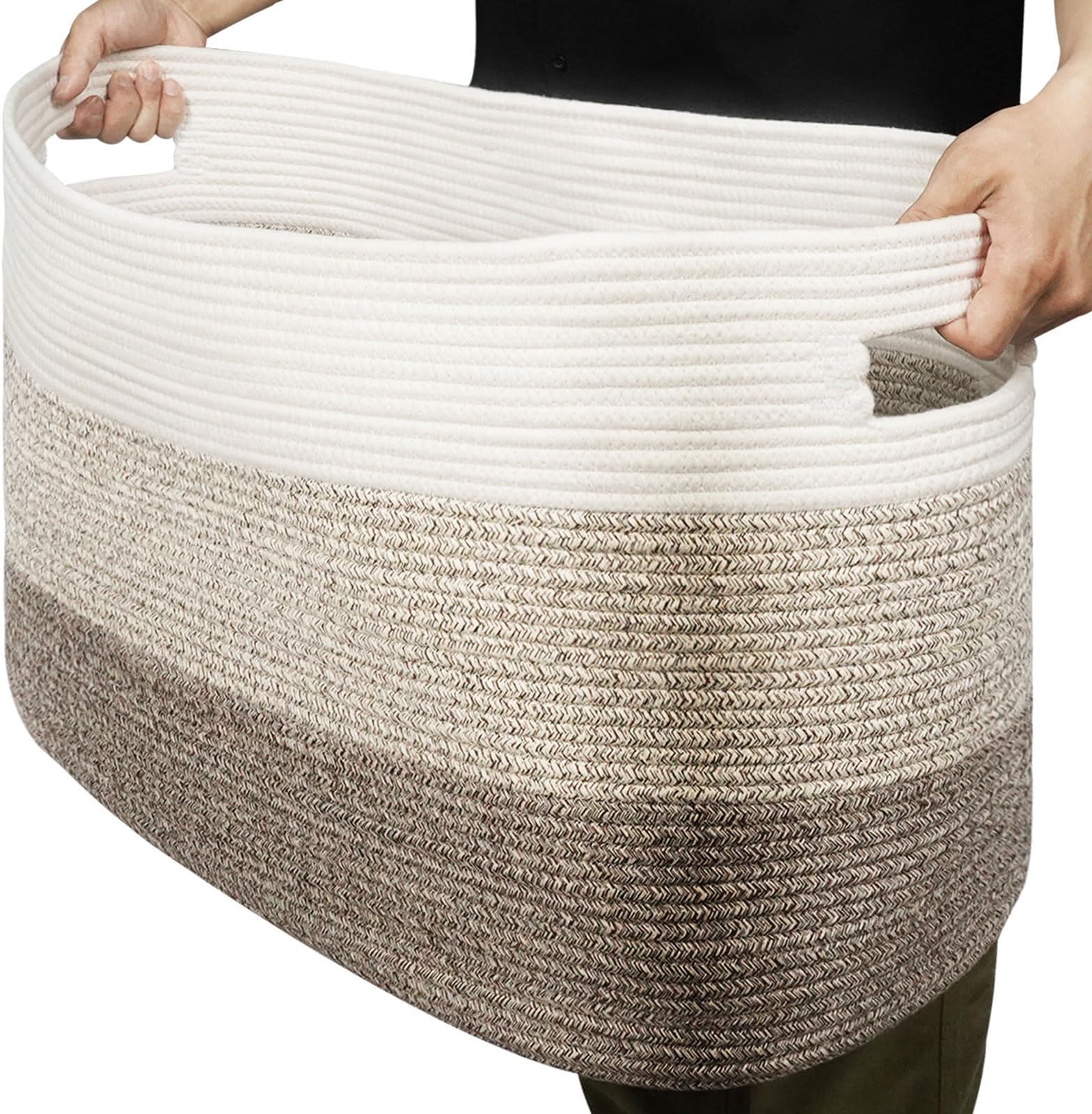 Goodpick Woven Baskets for Storage, 65L Rectangle Cotton