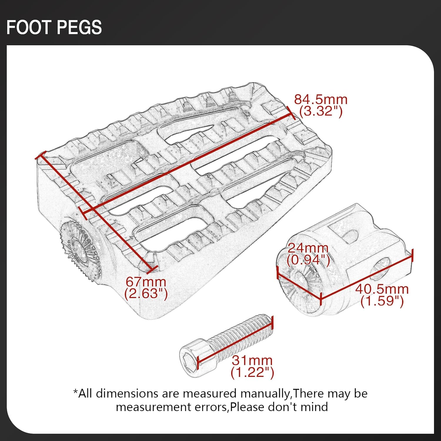 Motorcycle Foot Pegs MX Style Front Footrest for Harley Softail 2018-Later Fat Boy FLSB Street Bob FXBB Fat Bob Low Rider S FXLR Breakout FXLRS Softail Slim FLHSC 114 (Chrome)