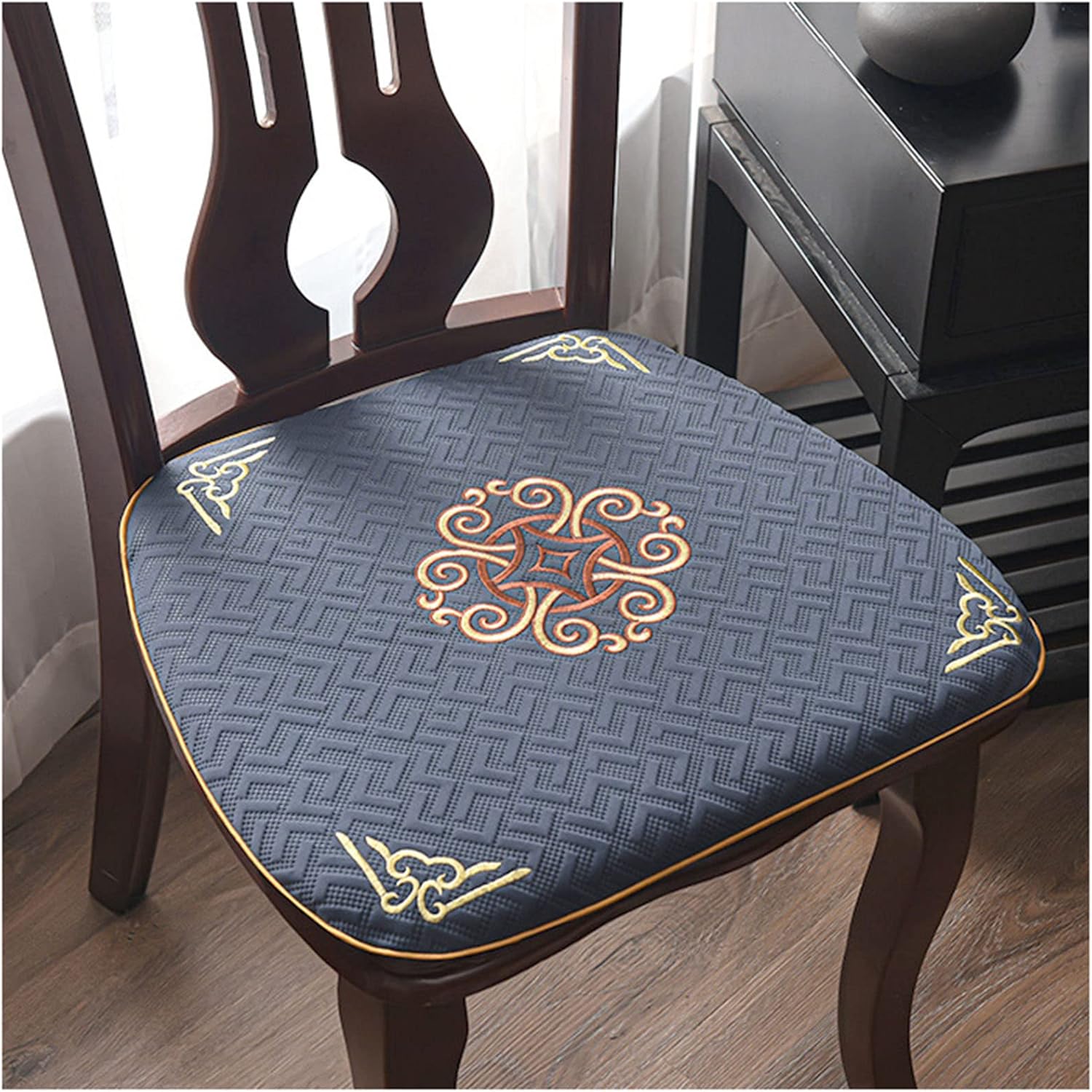 Dining Chair Cushions, Elegant Embroidery Seat Cushion for Kitchen Chairs Pads Stool