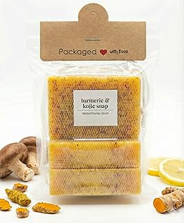 Jabón de cúrcuma y ácido kójico con bolsa exf...