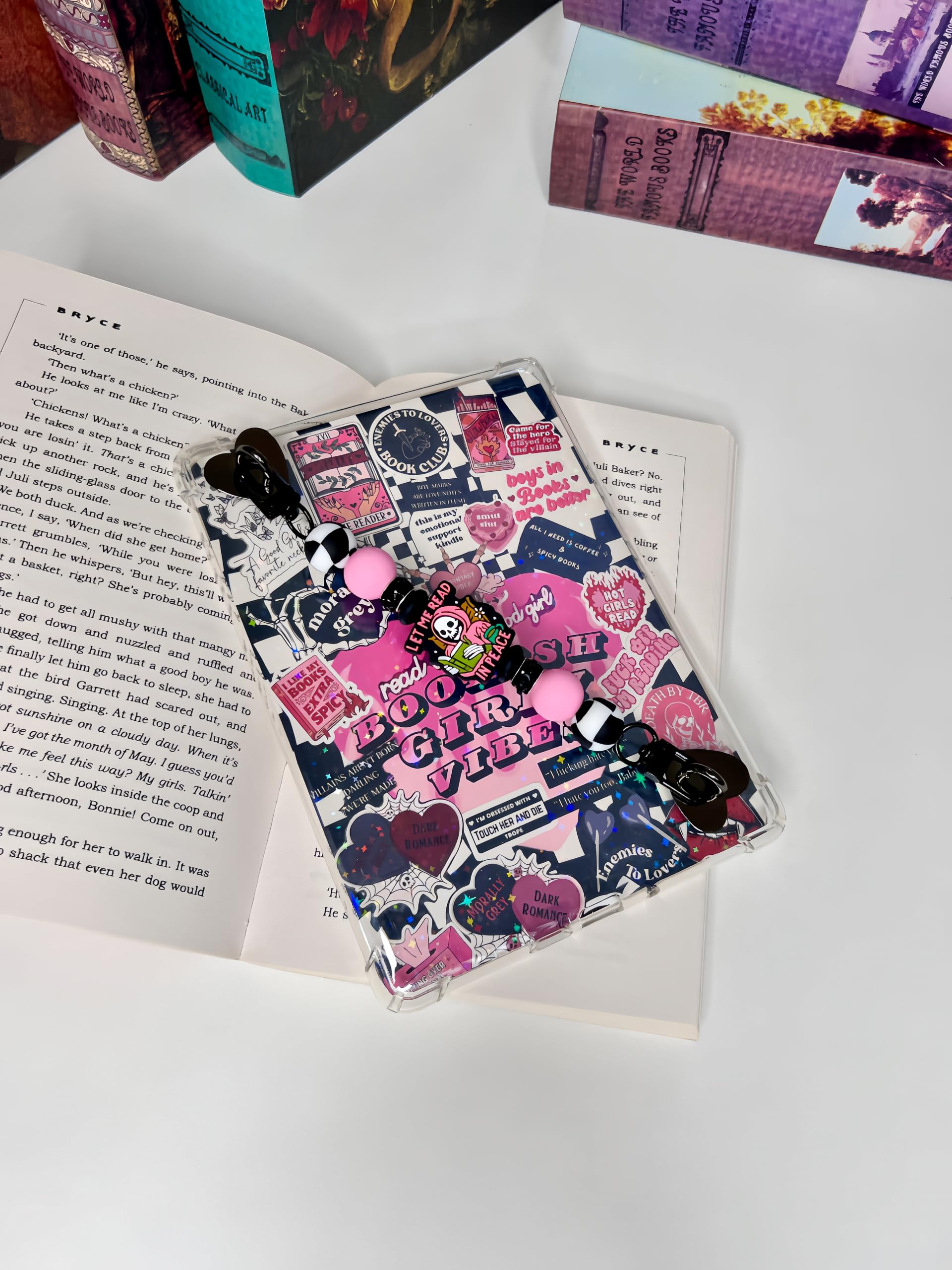 Przezroczyste wkładki z tyłu, kompatybilne z Kindle Paper, 17,3 x 12,2 cm, miękkie, z silikonowymi zawieszkami z koralików, akcesoria do czytnika e-booków Kindle, białe, 6 sztuk