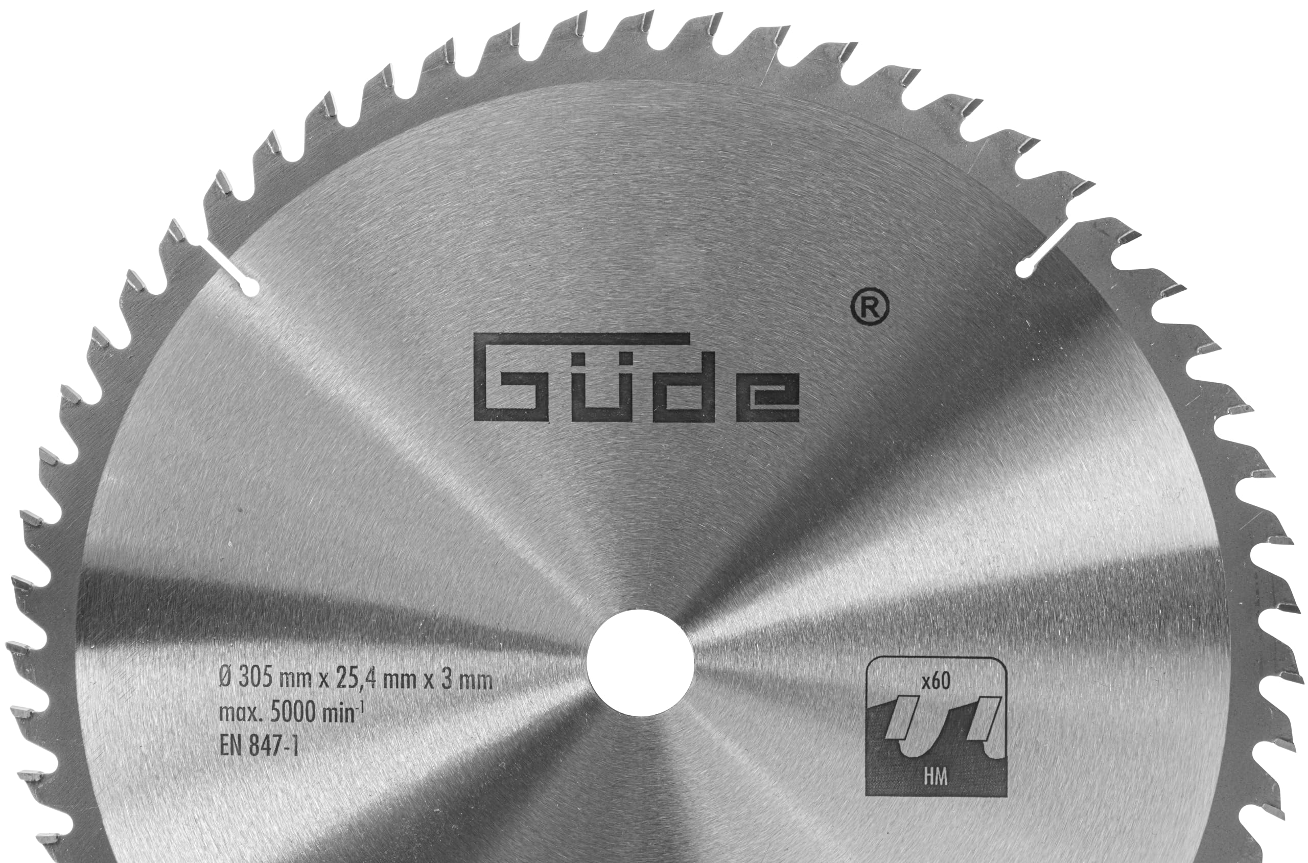 Güde 54987 Lame de scie à bois HM 305 x 25,4 x 60Z (lame en carbure – 305 x 25 mm avec 4 x 60 dents)