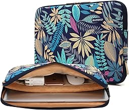 KAYOND Canvas Water-Resistant for 13-13.3 Inch Laptop Sleeve Case Bag (13-13.3 Inches, Forest Series Bule)