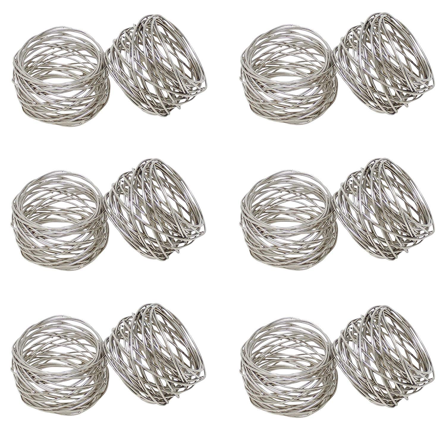 Elegant White Mesh Napkin Rings - Set of 12 -10 Elegant White Mesh Napkin Rings - Set of 12 -10
