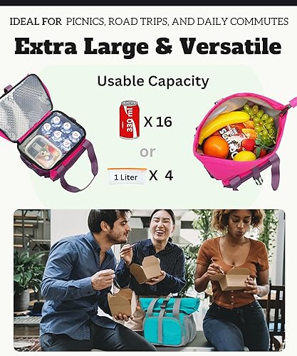 Miniatura 3 de SUNNY BIRD Lonchera con doble compartimento, lonchera aislada para mujeres y hombres (morado)