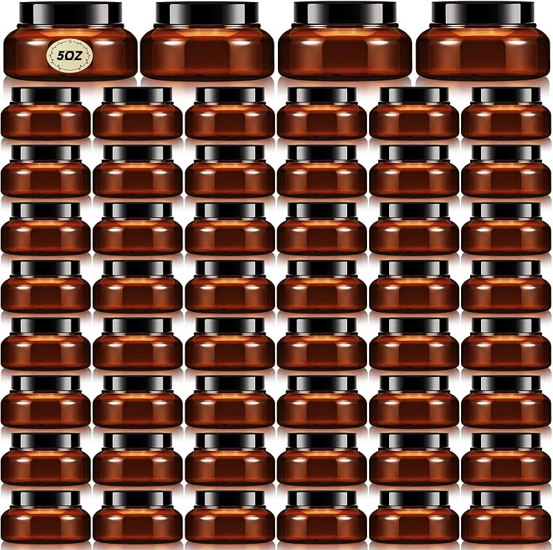 Tessco for you Frascos Cosméticos Recarregáveis de Plástico com Tampa de Rosca, Marrons, 120 mL, Pacote com 48