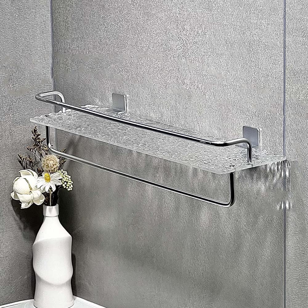 Caddy de douche d'angle en acrylique pour éliminer la rouille, étagère murale durable 60cm