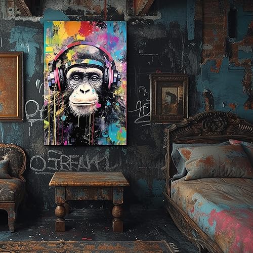 Miniatura 429 de ANRUOXI Graffiti - Lienzo decorativo para pared, diseño abstracto retro, pintura urbana moderna, póster de decoración de pared de zapatos para