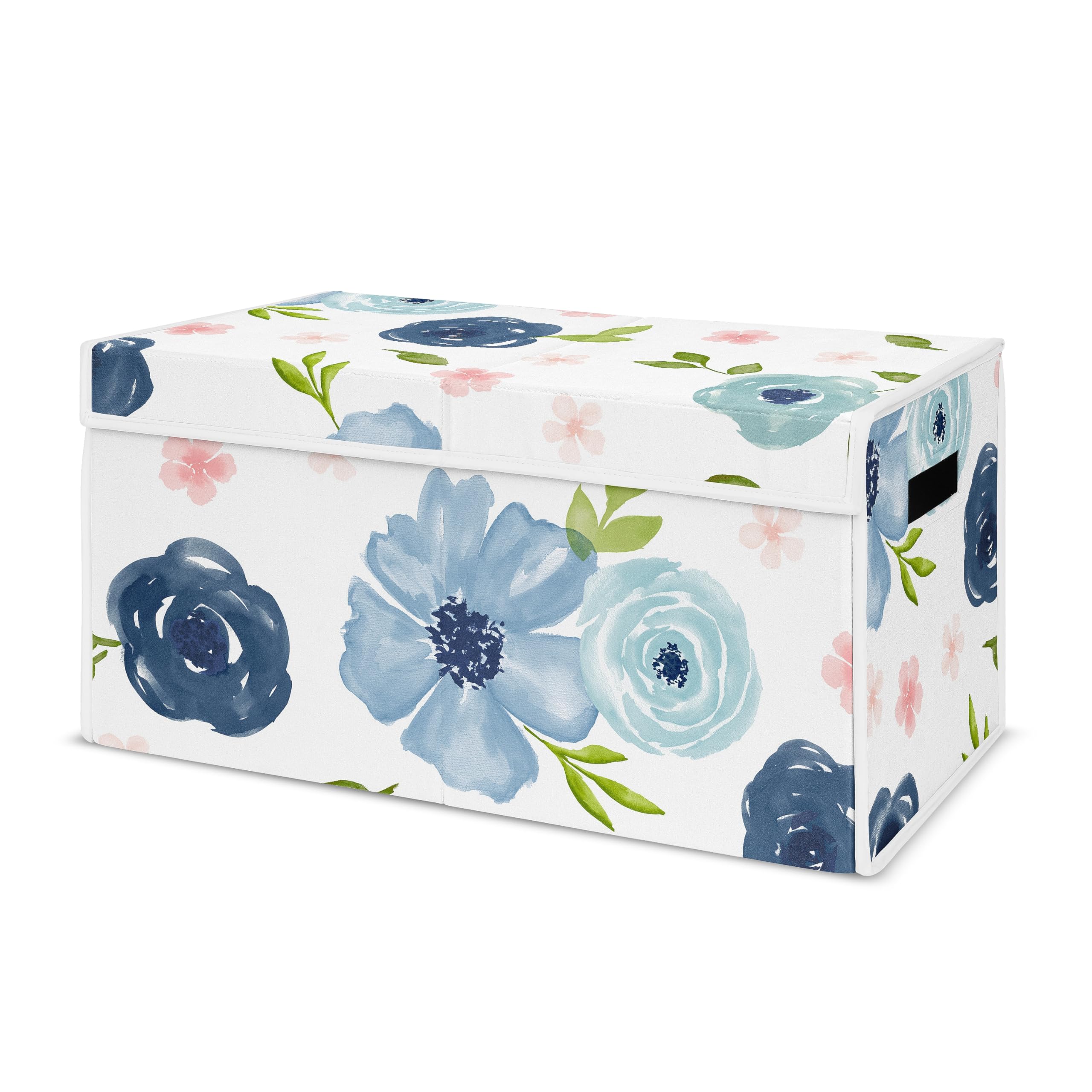 Sweet Jojo Designs Aufbewahrungsbox für Spielzeug, Aquarell, Mädchen, klein, Stoff, für Kinderzimmer oder Kinderzimmer, Rosa / Grün / Weiß