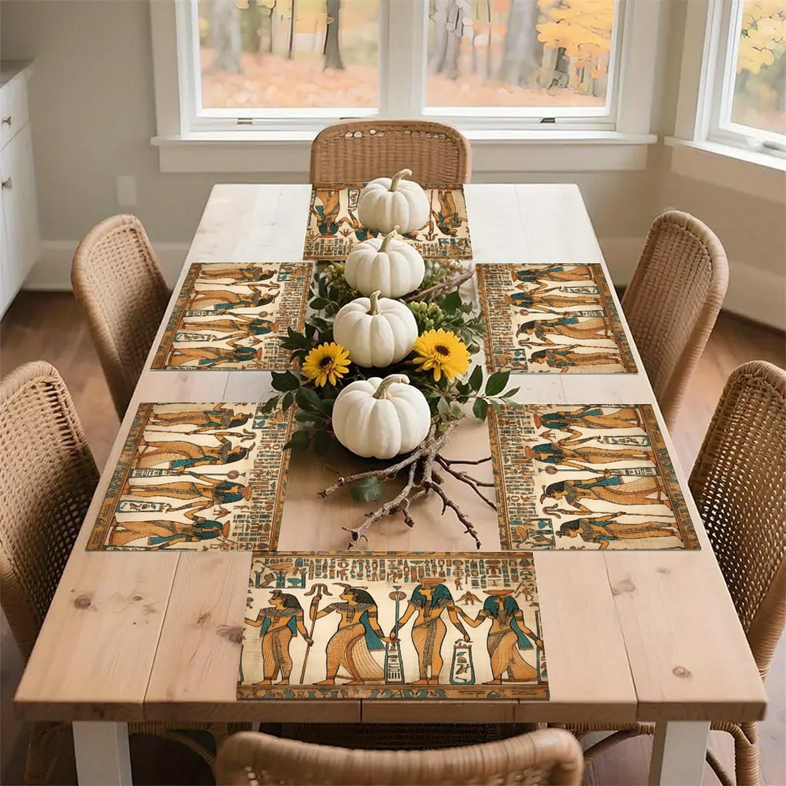 Women in Ancient Egypt Placemats Non-Slip Heat Resistant Table Mats Flax Washable Cloth Place Mats Easy to Clean Premium Placemat for Kitchen Dining Table Decor Party Outdoor