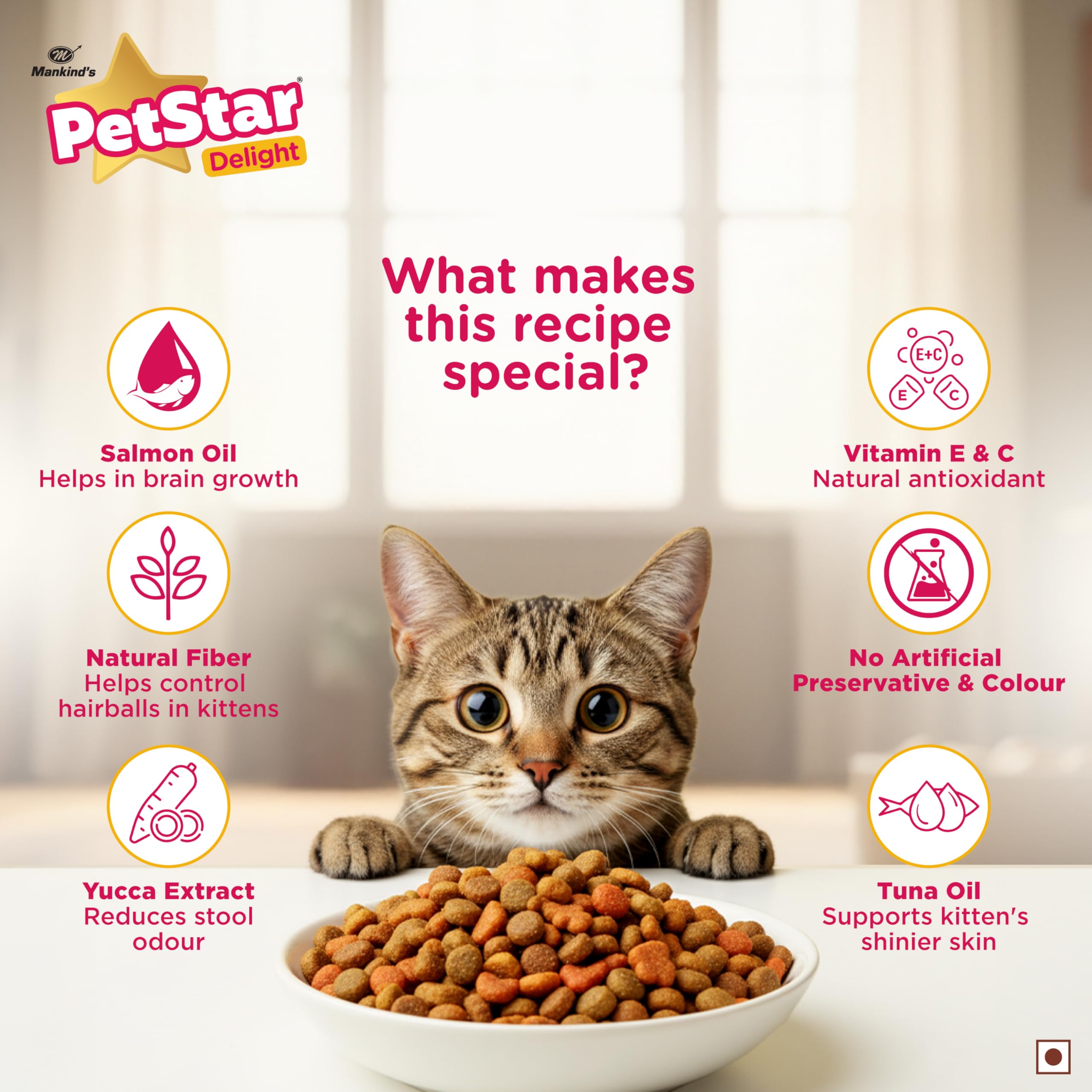 Mankind PetStar Kitten Cat Food – Tuna Flavour (400g) | Complete & Balanced Nutrition for Healthy Growth, Digestive & Hairball Care 3