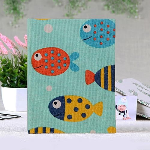 Miniatura 5 de Dankeler Álbum de fotos para niños, 100 bolsillos de 5 x 7 pulgadas, cubierta de lino deslizante, álbum de fotos para niños, niñas, familia