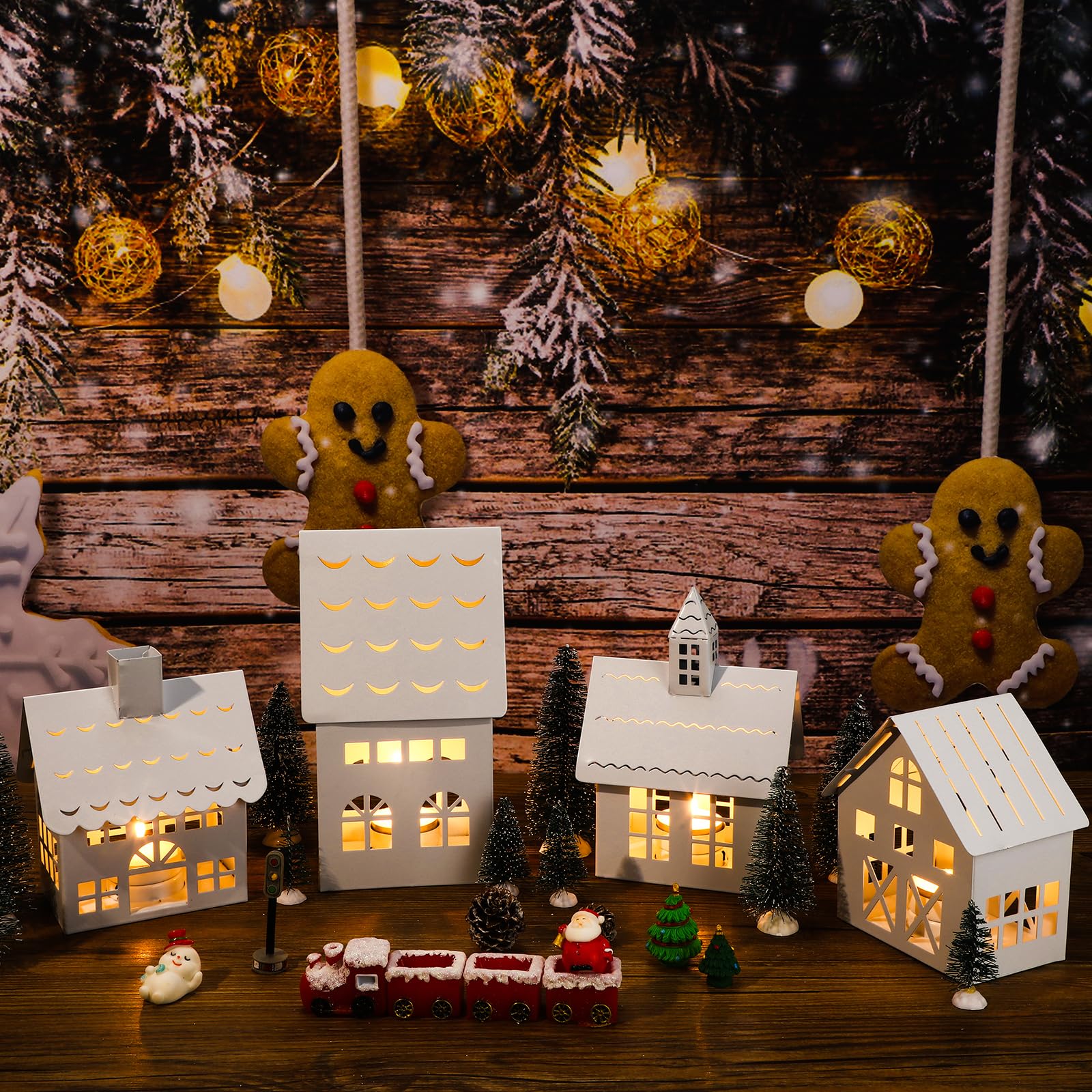 Amazon.co.jp: Poen クリスマスビレッジアクセサリー15点セット