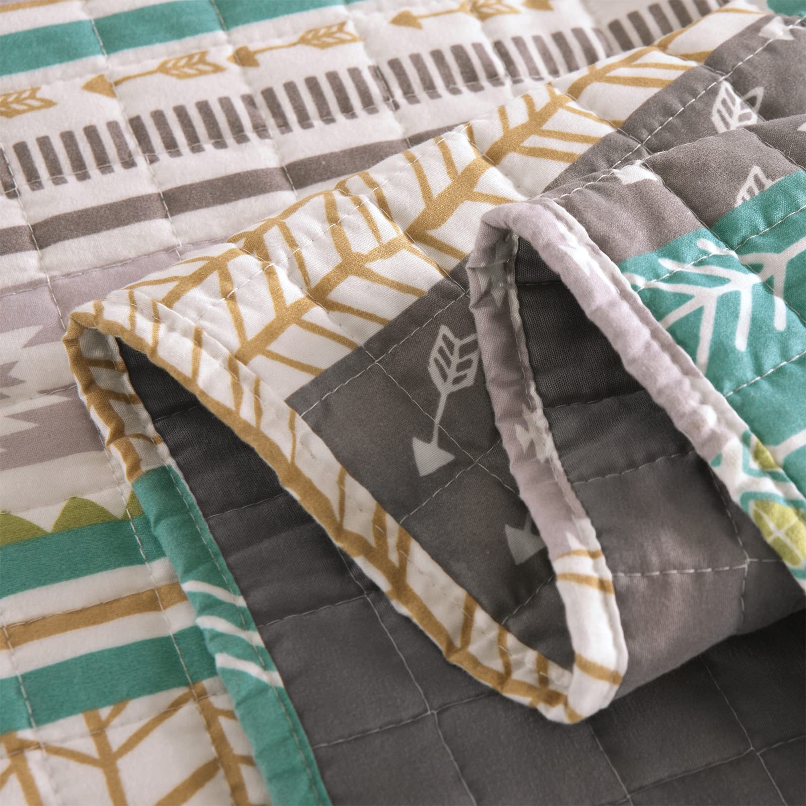 WOLTU Couver-lit Patchwork, Lot de 2 Dessus de Lit avec Boutis Imprimée, 170x210 cm