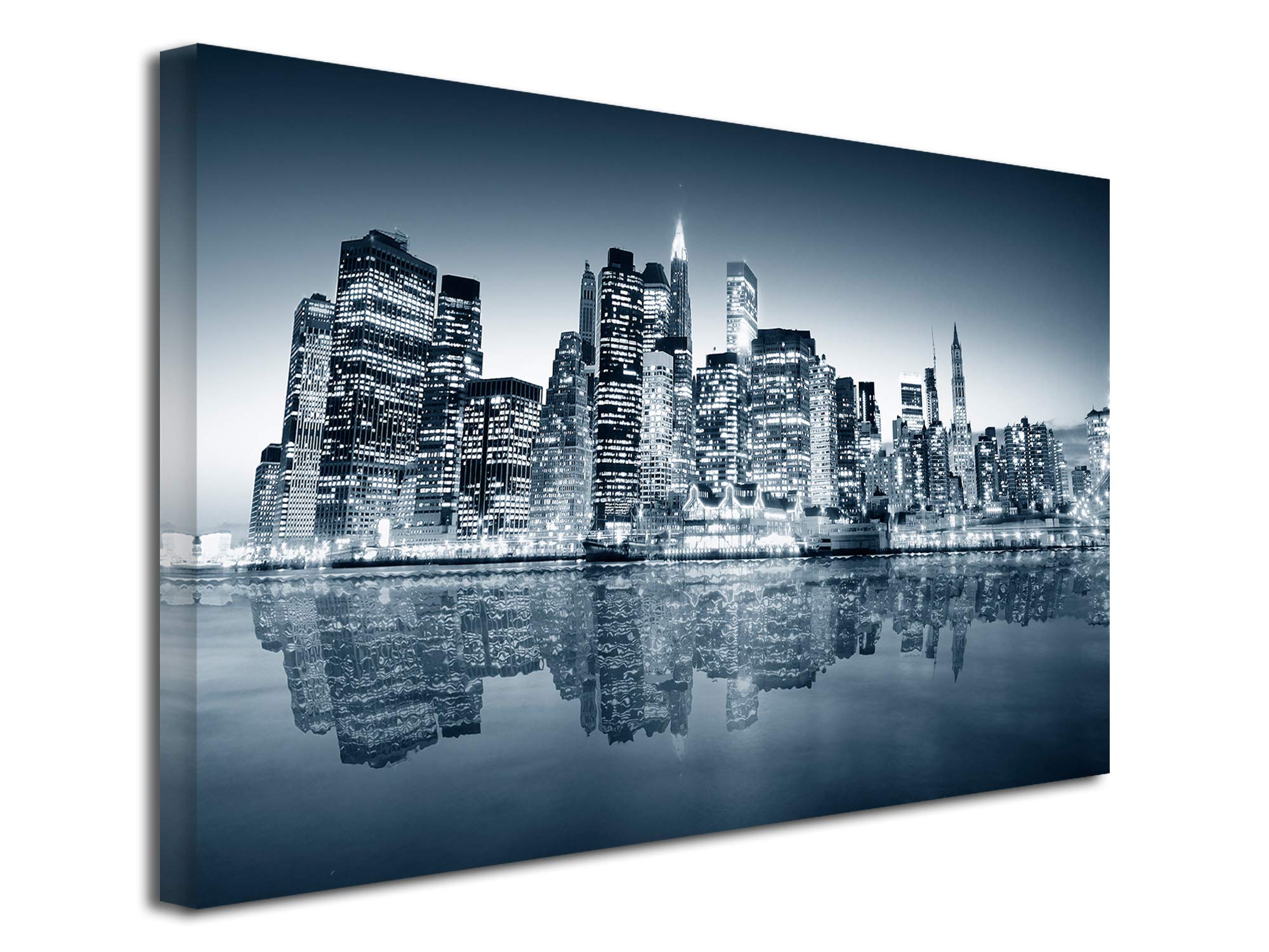 DECLINA New York - Quadro in bianco e nero, stampa fotografica città, su tela, decorazione da parete, paesaggio, decorazione per casa, cucina, soggiorno, camera da letto, adulto, multicolore, 100 x 60