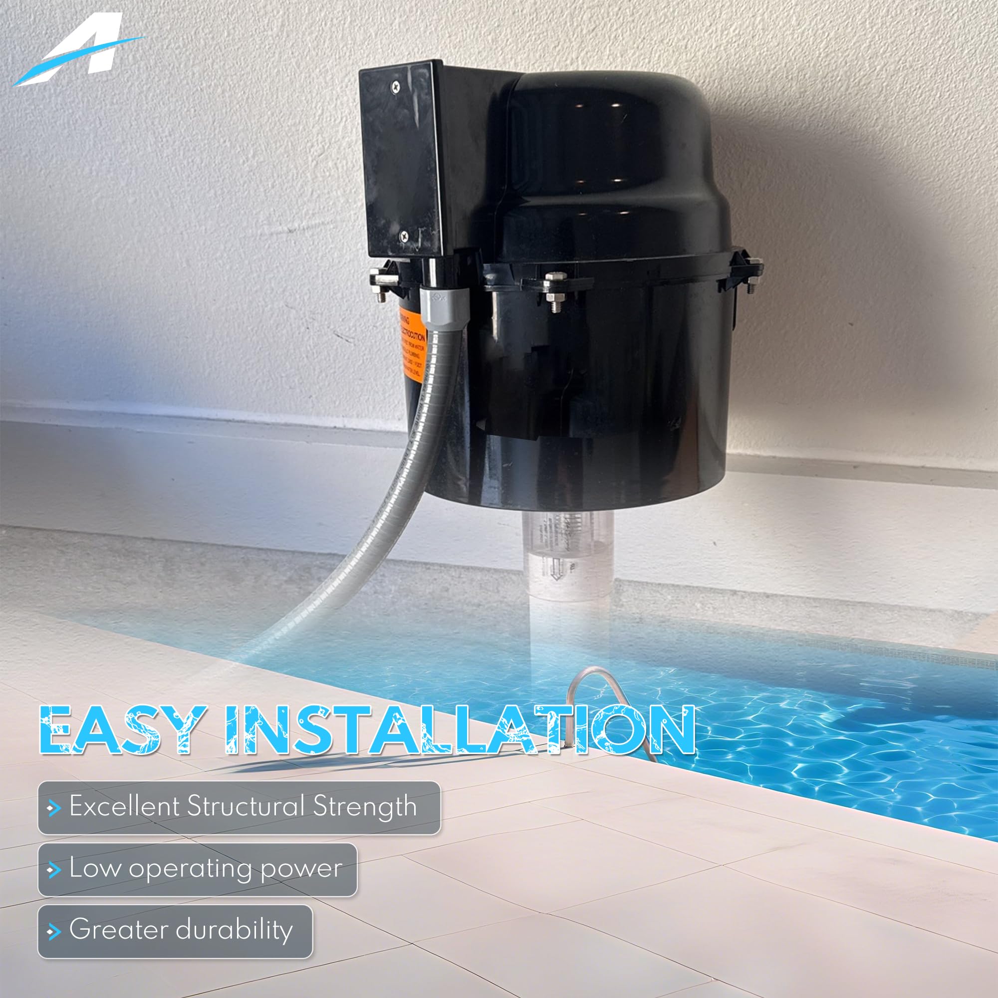 6315141 Soplador de spa silenciador de 1,5 HP para piscina y spas de 1,5 HP 120 V 7,3 A; para uso con fontanería de 2 pulgadas.