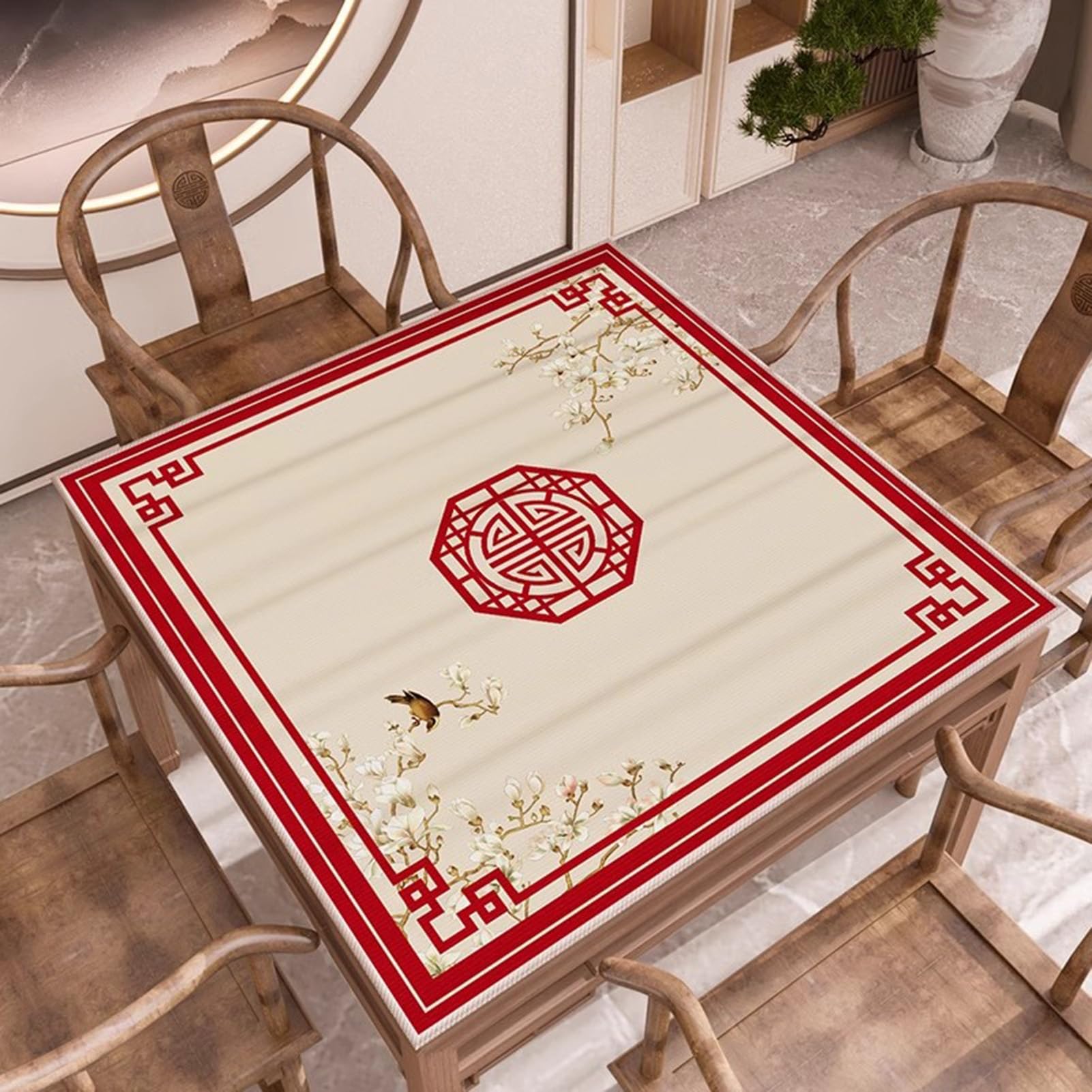 Zagęszczona Kwadratowa Mata Na Stół Mahjong, Mata Do Gry W Mahjong Z Torbą Do Przechowywania, Mata Mahjong Do Gier Karcianych Gry Planszowe(95cm/37in)
