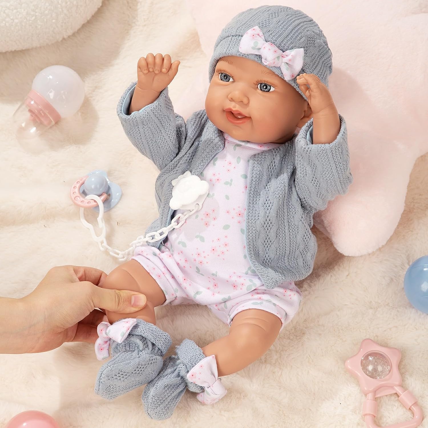 Mother Love Baby Dolls,16 inch Realistic Baby Doll with Accessories,Soft Cloth Body, for 2+ Year Old Girls Gifts, Pretend Play, Collection