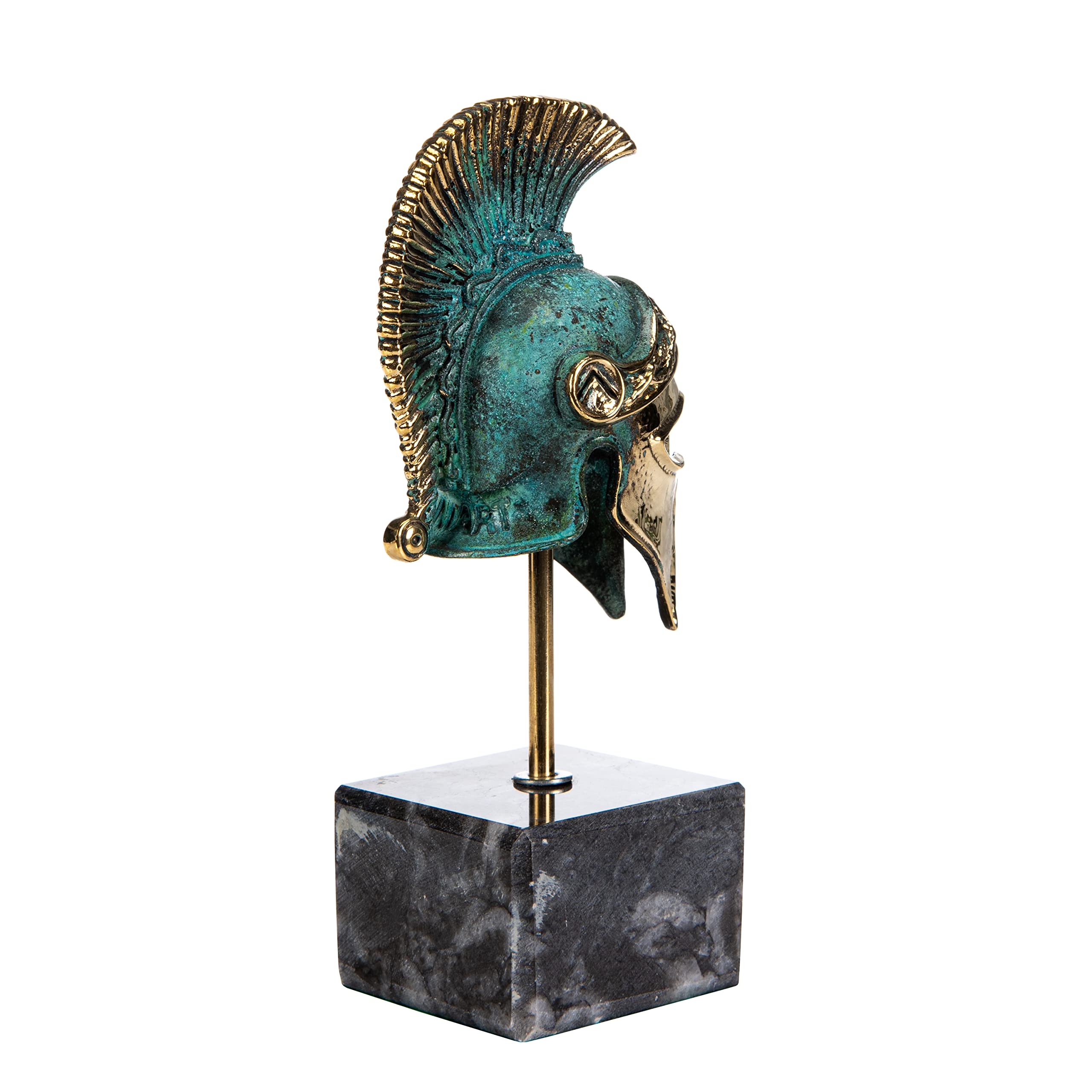 Leonidas King of Sparta hełm starożytna grecka replika muzeum z litego brązu z podstawą 14 cm
