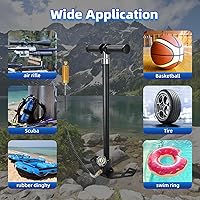 Vista 3 de Bomba manual PCP de 4 etapas, bomba de alta presión de 30MPa/4500PSI con filtro de aceite y agua para rifles de aire PCP, tanques HPA, pistolas