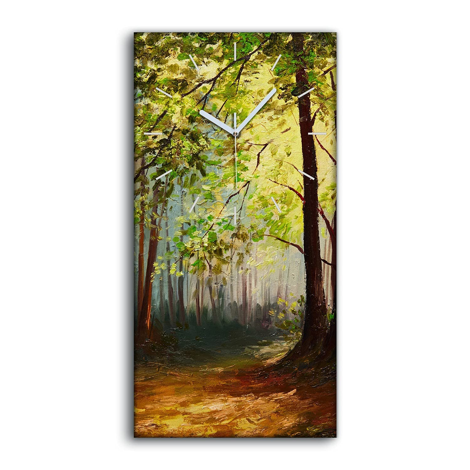 Horloge sur Toile Chambre 30x60 Tableau Mural Paysage Nature Coloré