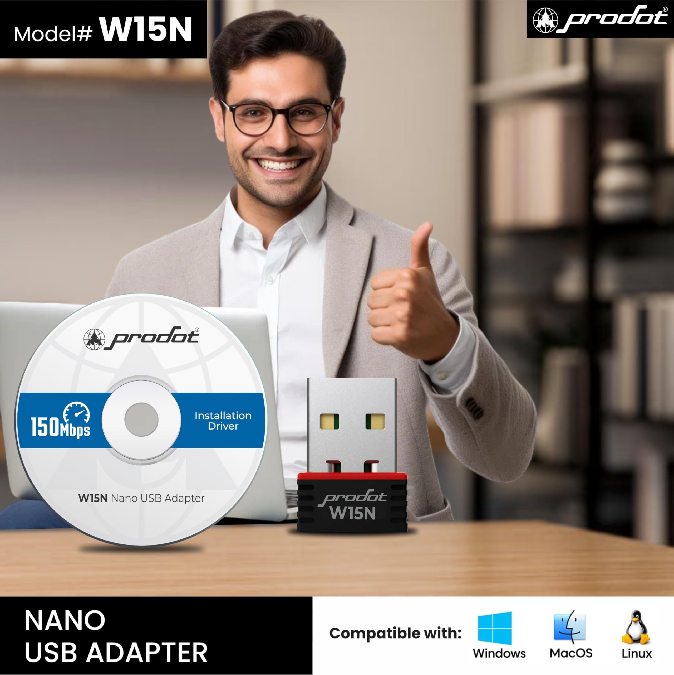 ProDot USB WiFi Adapter - 150Mbps Wireless Network Adapter -6