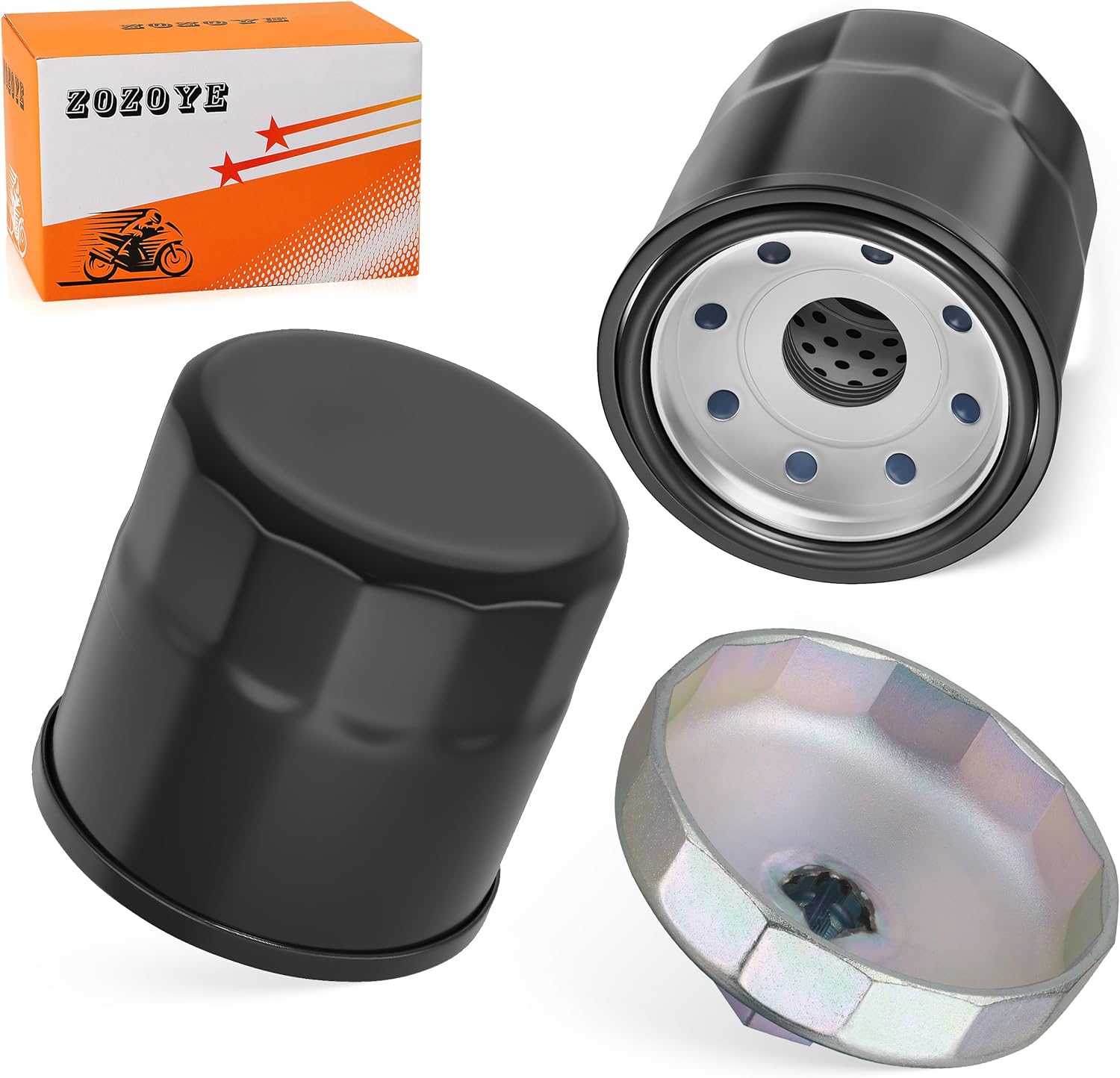 2Pcs Oil Filter 20mm & Wrench Tool for Yamaha Most ATV Motorcycle UTV Boat Snowmobile Waverunner