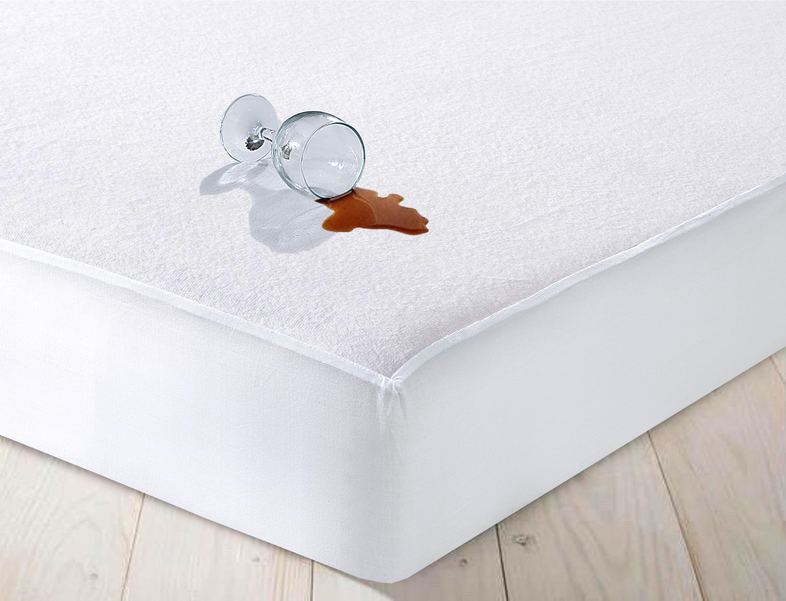 100% Waterproof Mattress Protector Kingsize Bed, White
