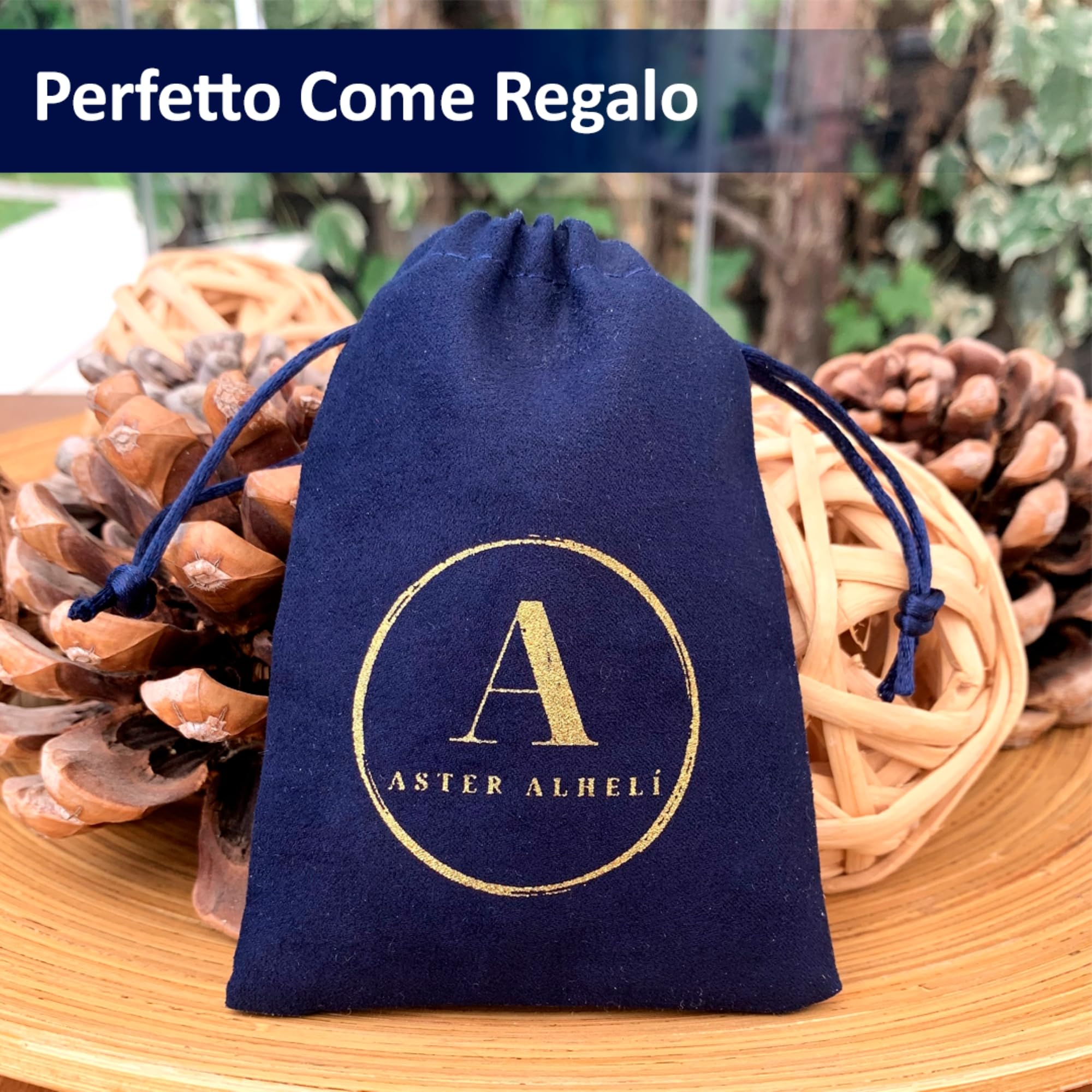 ASTER ALHELÍ Collana Donna Etnica Grande con Medaglione Finitura Bronzo e Cordino in Camoscio Marrone – Collana Lunga Regolabile Stile Boho – Gioielleria Artigianale Idea Regalo (Bronzo)