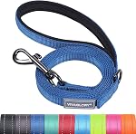 VIVAGLORY Dog Leash Dog Training Walking Leash Heavy Duty Comfortable Padded Handle Reflective for Safety Dog Leashes for Medium & Large Dogs, Black | with Soft Padded Handle for Training & Walking, Heavy Duty & Double Layer Nylon Pet Puppy