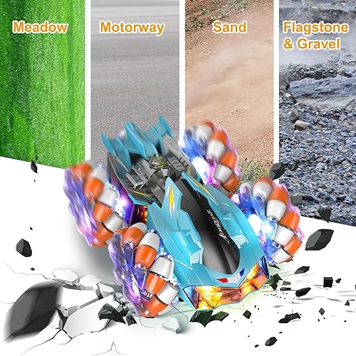 Miniatura 3 de Paquete de 2 autos de control remoto, 2 en 1 para niños de 4 a 7 años 8 a 12 años, auto de deriva a control remoto desmontable de 2.4 GHz con luz y