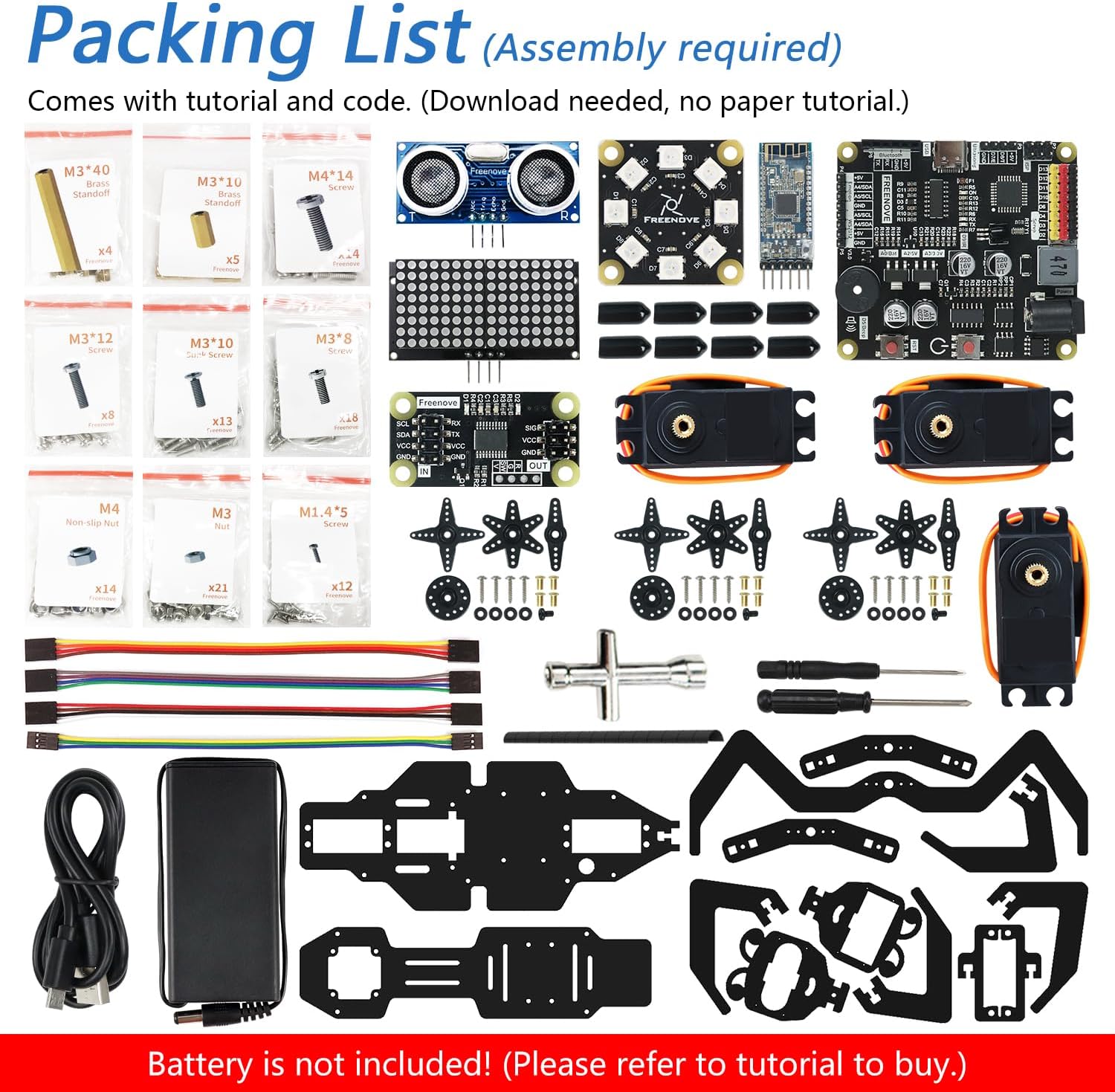 FREENOVE Robot Ant Kit with Arduino IDE, Ultrasonic Obstacle Avoidance,  Colorful Lights Remote Control