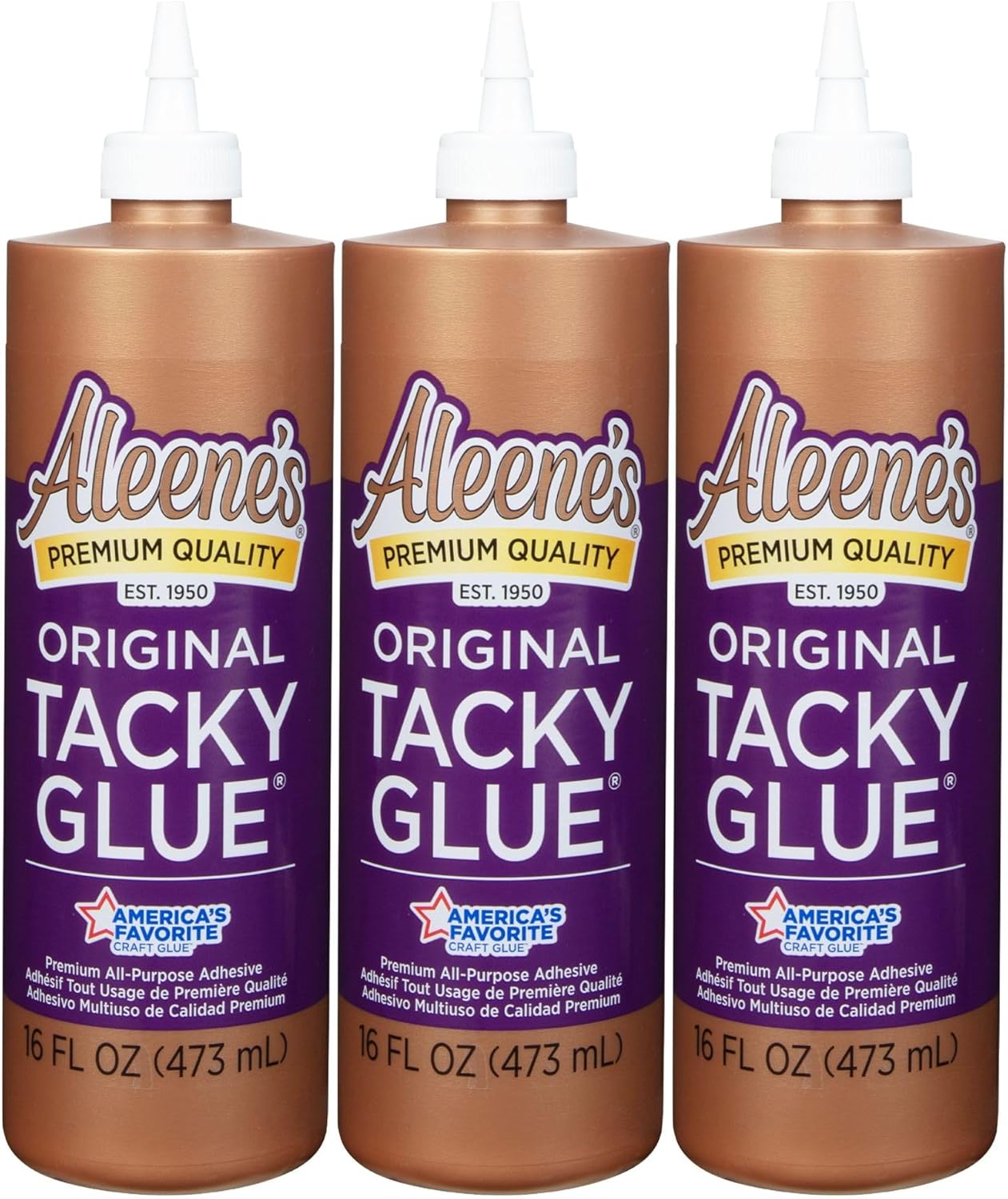 Aleene's Original Tacky Glue, Perfect for Crafts and DIY Projects, Dries Fast and Clear, 16 fl oz 3-Pack