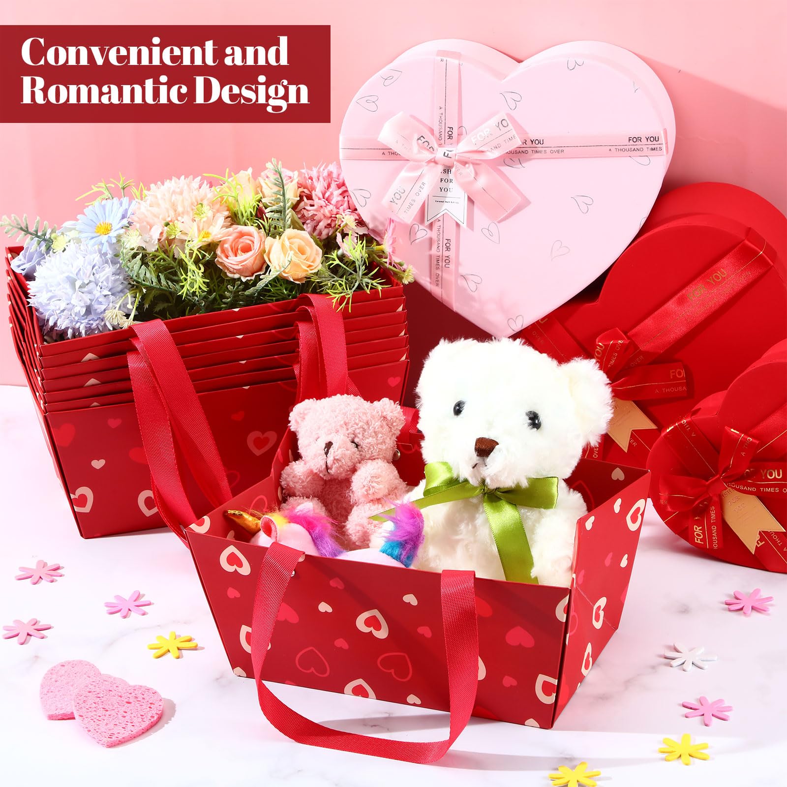 Glenmal 50 cesti regalo vuoti con manici, in carta kraft, vuoti, fai da te, 24 x 16 x 10,9 cm, per feste, matrimoni, confezioni regalo, confezioni regalo, anniversari, esposizione