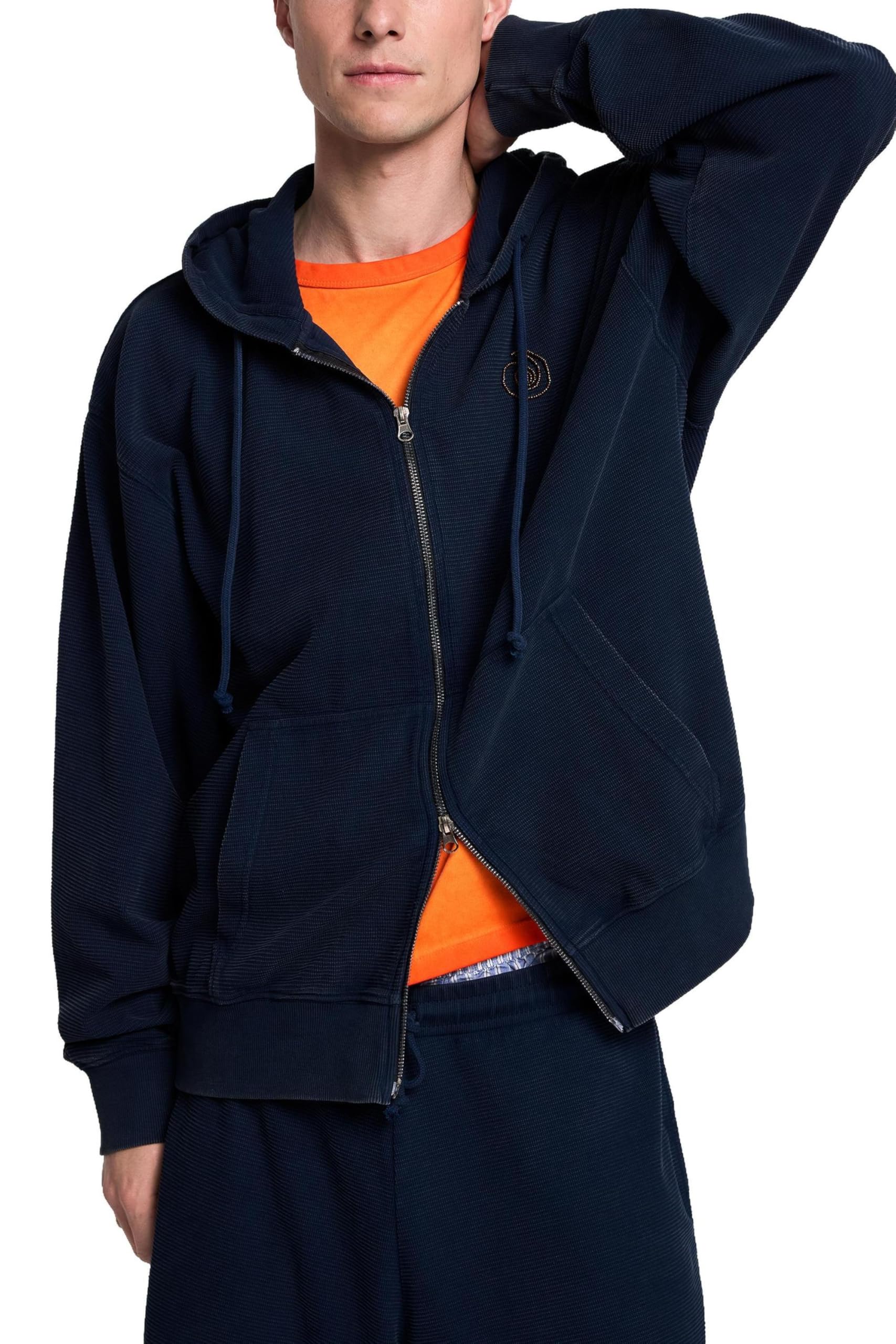 Sweat Desigual Homme Bleu XL : pull décontracté imprimé original - 7