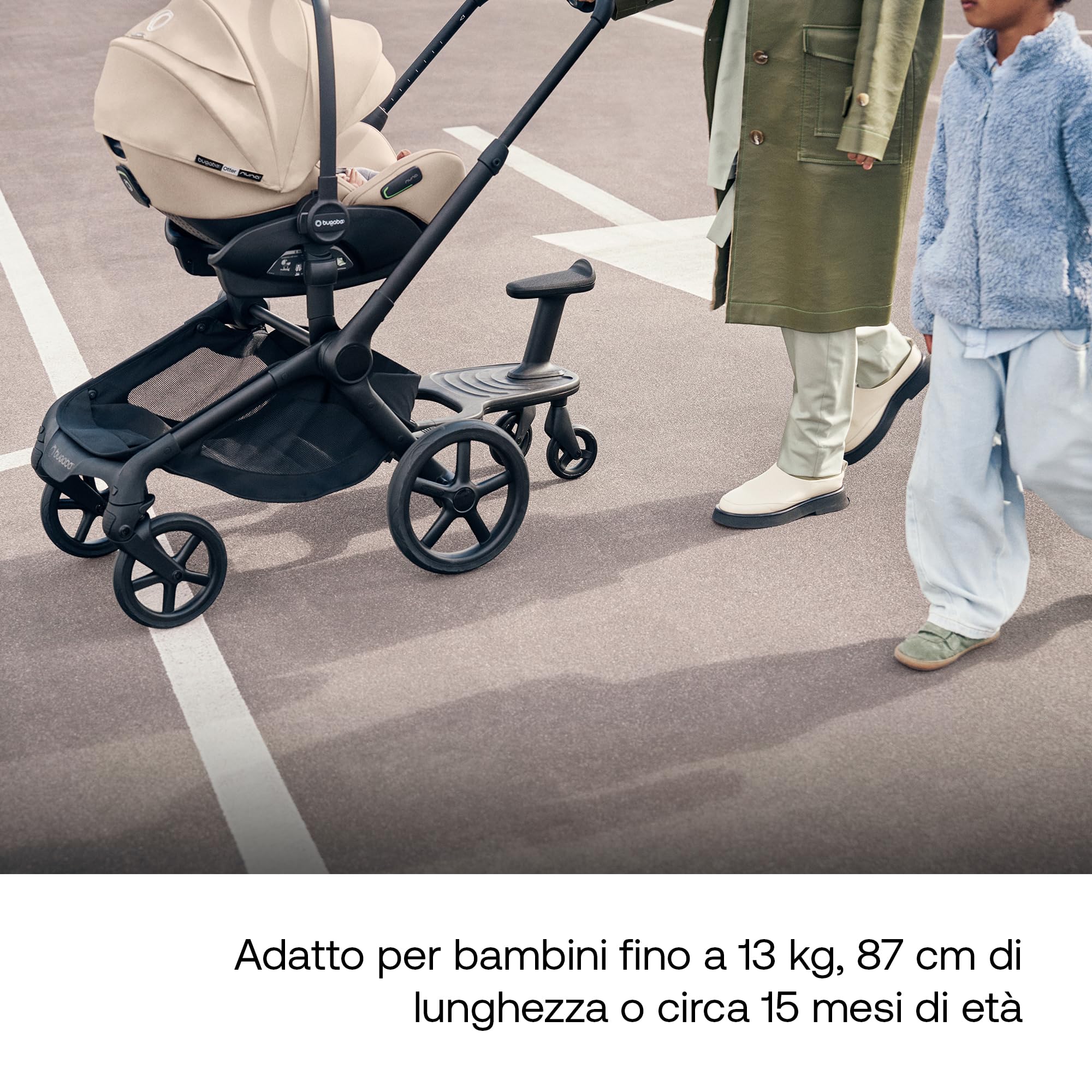 Bugaboo Otter by Nuna - seggiolino auto comodo per neonati i-Size | reclinabile in orizzontale, cappottina UPF 50+, compatibile con la base 360, per bimbi da 0-15 mesi Mineral Washed Black
