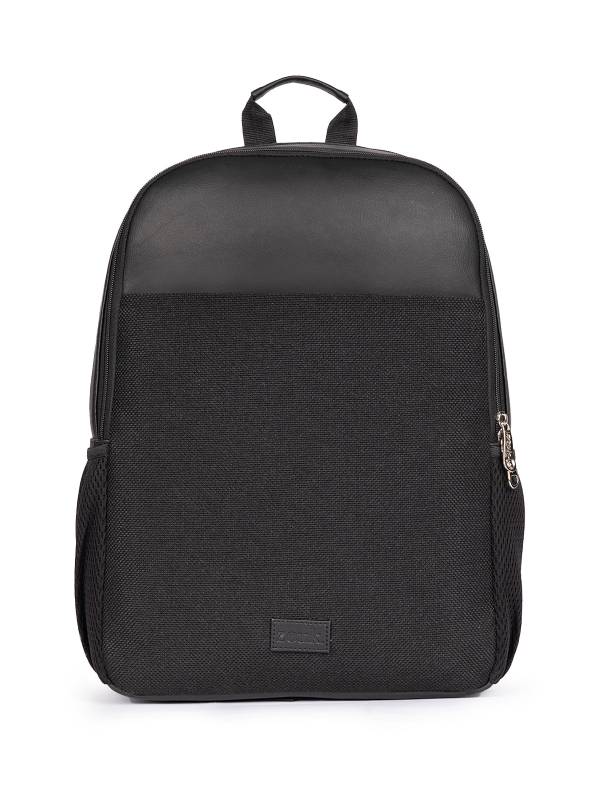 Jet Black Statement Backpack for Men | Stylish Laptop Bag for Office & Travel | 15.6-inch Laptop Compatible | Vegan Leather & Water-Resistant-image-46
