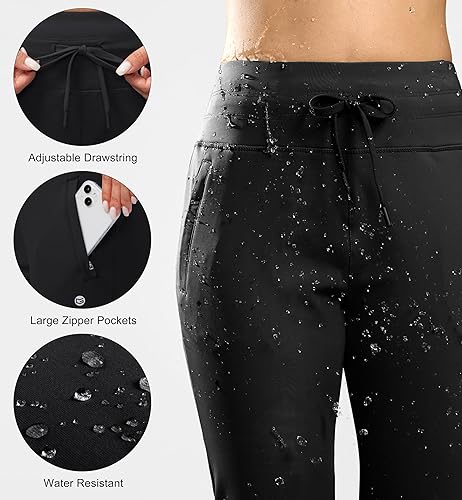Miniatura 4 de G Gradual Pantalones deportivos con forro polar para mujer de cintura alta resistentes al agua térmicos para correr senderismo bolsillos