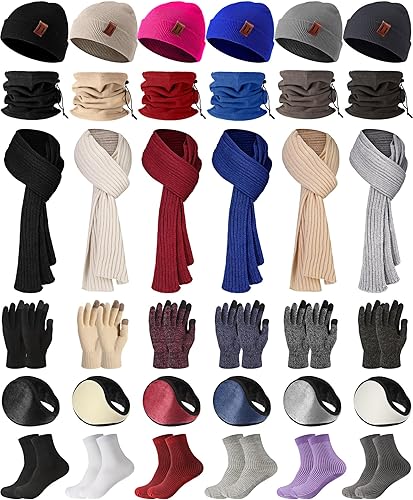 Miniatura 1 de Toulite Juego de 36 piezas de gorro, bufanda y guantes a granel para hombres y mujeres, conjunto de bufanda, gorro de invierno a granel, kit de