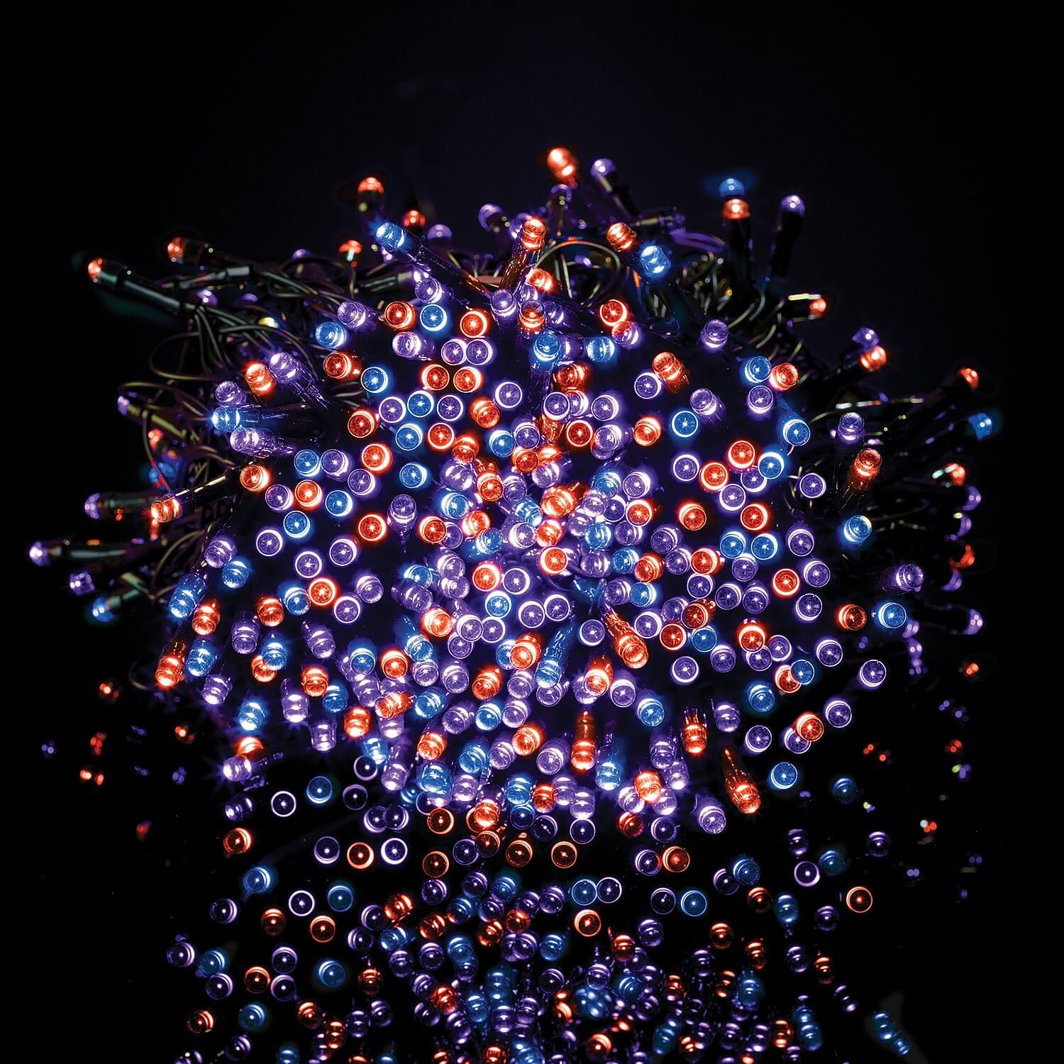 Coopers of Stortford - 100 LED Solar String Lights Multicolour 11.9m - Outdoor Garden Fairy Lights with 8 Lighting Modes Weather Resistant