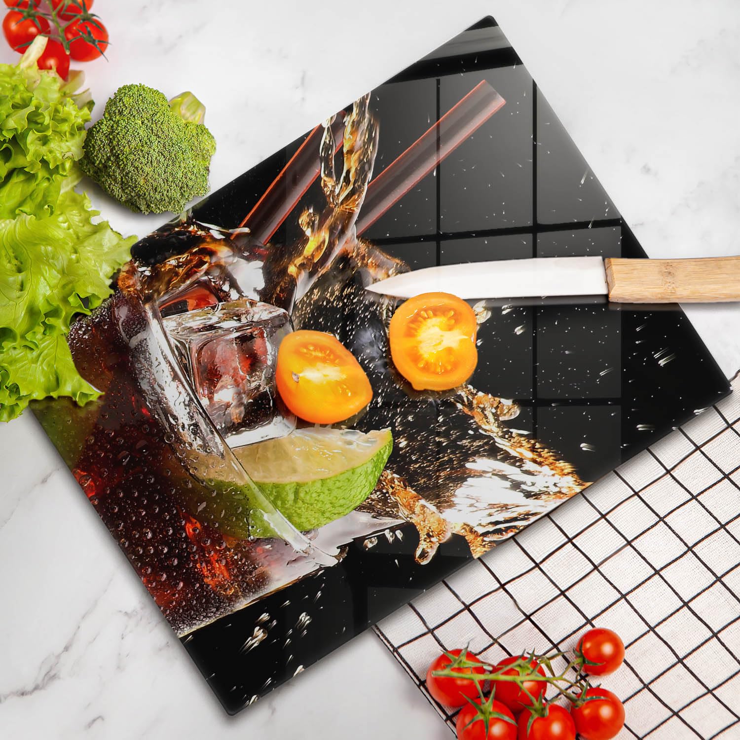 Tabla de cocina | Negro | Superficie impresa
