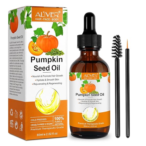 Organic Pumpkin Seed Oil for Hair Growth & Scalp Care â€“ Cold Pressed, Pure & Natural Hair Serum to Strengthen, Repair Dry Damaged Hair, Moisturize Skin, Face & Body â€“ 2.02 Fl Oz