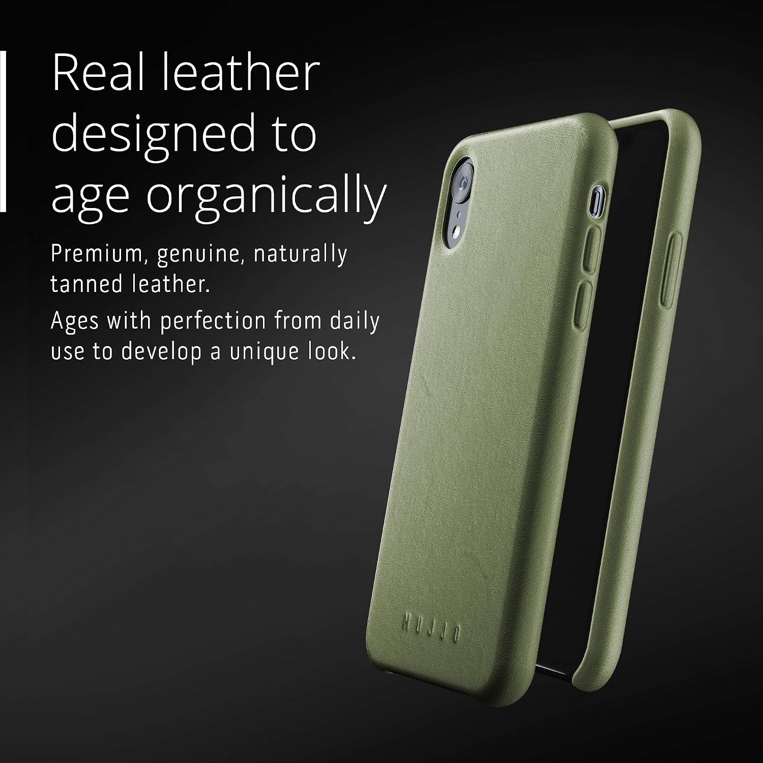 Mujjo Full Leather Case for iPhone XR (Olive)