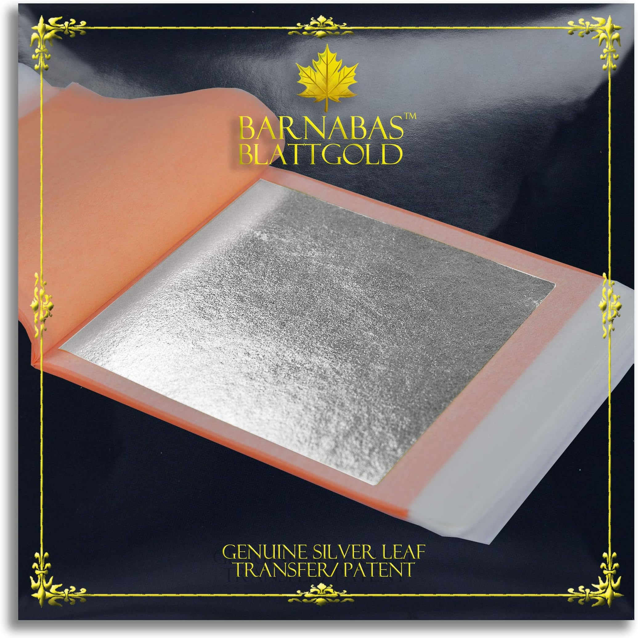 Barnabas Blattgold Silver Leaf - Real Silver [25 Sheets, 3.75 inches] - Transfer Patent for Painting, Arts and Crafts