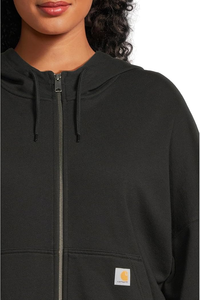 Женская толстовка Carhartt Plus Size Tencel™ Fiber Series Loose Fit Full-Zip, цвет: Чёрный — фото 3