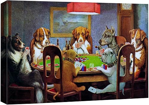 Cuadro Wall26 de perros jugando al póquer por C. M. Coolidge